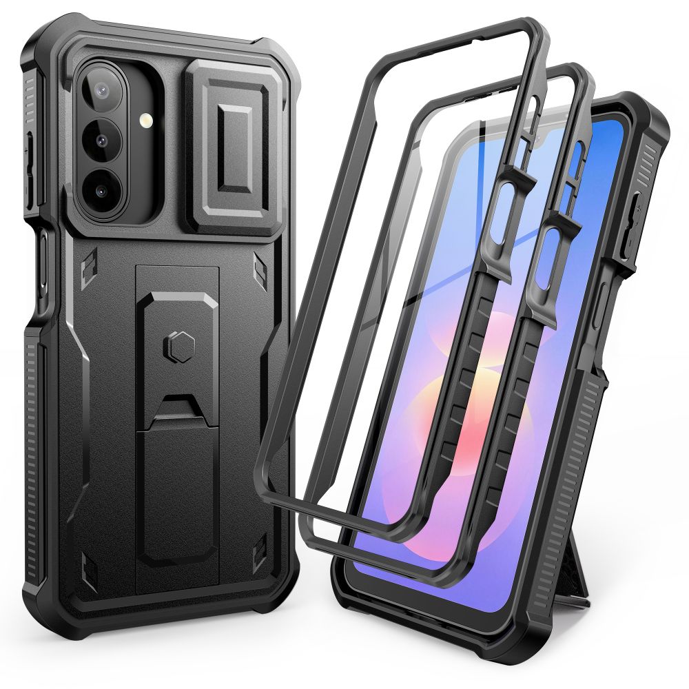 Dėklai Tech-Protect Kevlar Cam+ (2 vnt. rinkinys) skirti Samsung Galaxy A17 / A18 4G / 5G - juodi -- Samsung Galaxy A17 /...