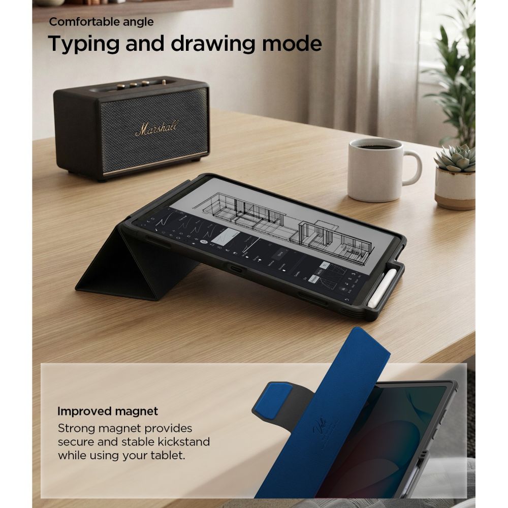 Dėklas Spigen Rugged Armor Pro skirtas Samsung Galaxy Tab S12+ 12.6" - matinis juodas -- Samsung Galaxy Tab S12+