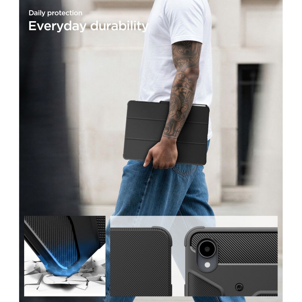 Dėklas Spigen Rugged Armor Pro skirtas Samsung Galaxy Tab S12+ 12.6" - matinis juodas -- Samsung Galaxy Tab S12+