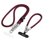 Telefono dirželių rinkinys Tech-Protect C10S Rope Crossbody & Wrist, bordo / titano spalvos -- Uncategorized