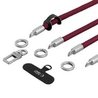 Telefono dirželių rinkinys Tech-Protect C10S Rope Crossbody & Wrist, bordo / titano spalvos -- Uncategorized