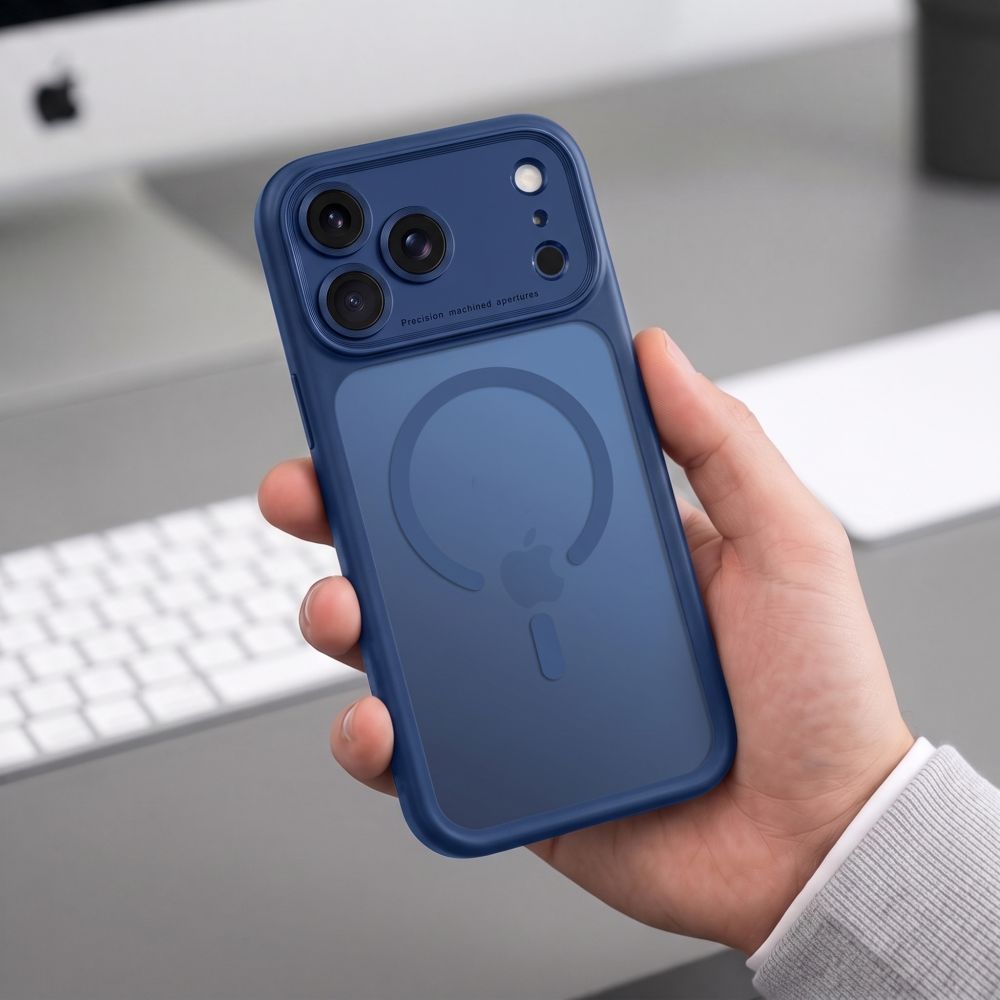 Dėklas Tech-Protect MagPeak MagSafe CC iPhone 17 Pro Max / 18 Pro Max, matinis tamsiai mėlynas -- iPhone 17 Pro Max,...