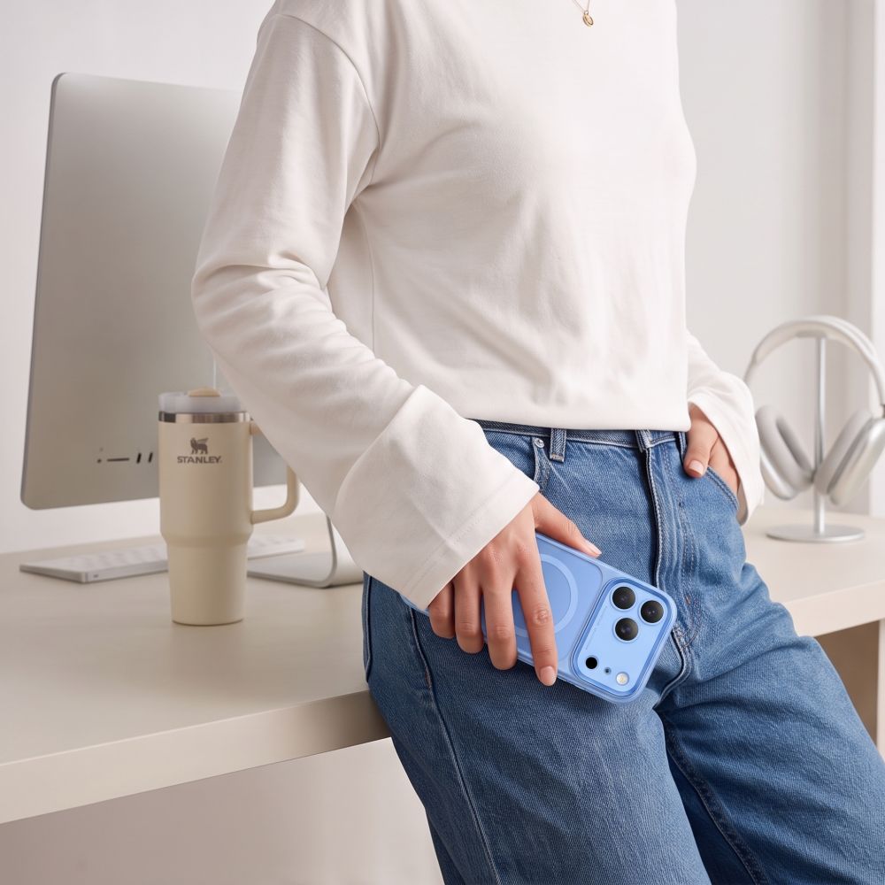 Dėklas Tech-Protect MagPrime MagSafe CC iPhone 17 Pro Max / 18 Pro Max, matinis šviesiai mėlynas -- iPhone 17 Pro Max,...