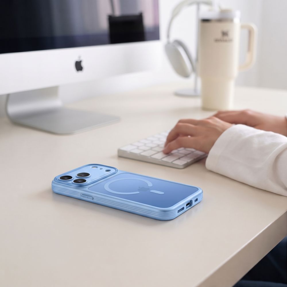 Dėklas Tech-Protect MagPrime MagSafe CC iPhone 17 Pro Max / 18 Pro Max, matinis šviesiai mėlynas -- iPhone 17 Pro Max,...