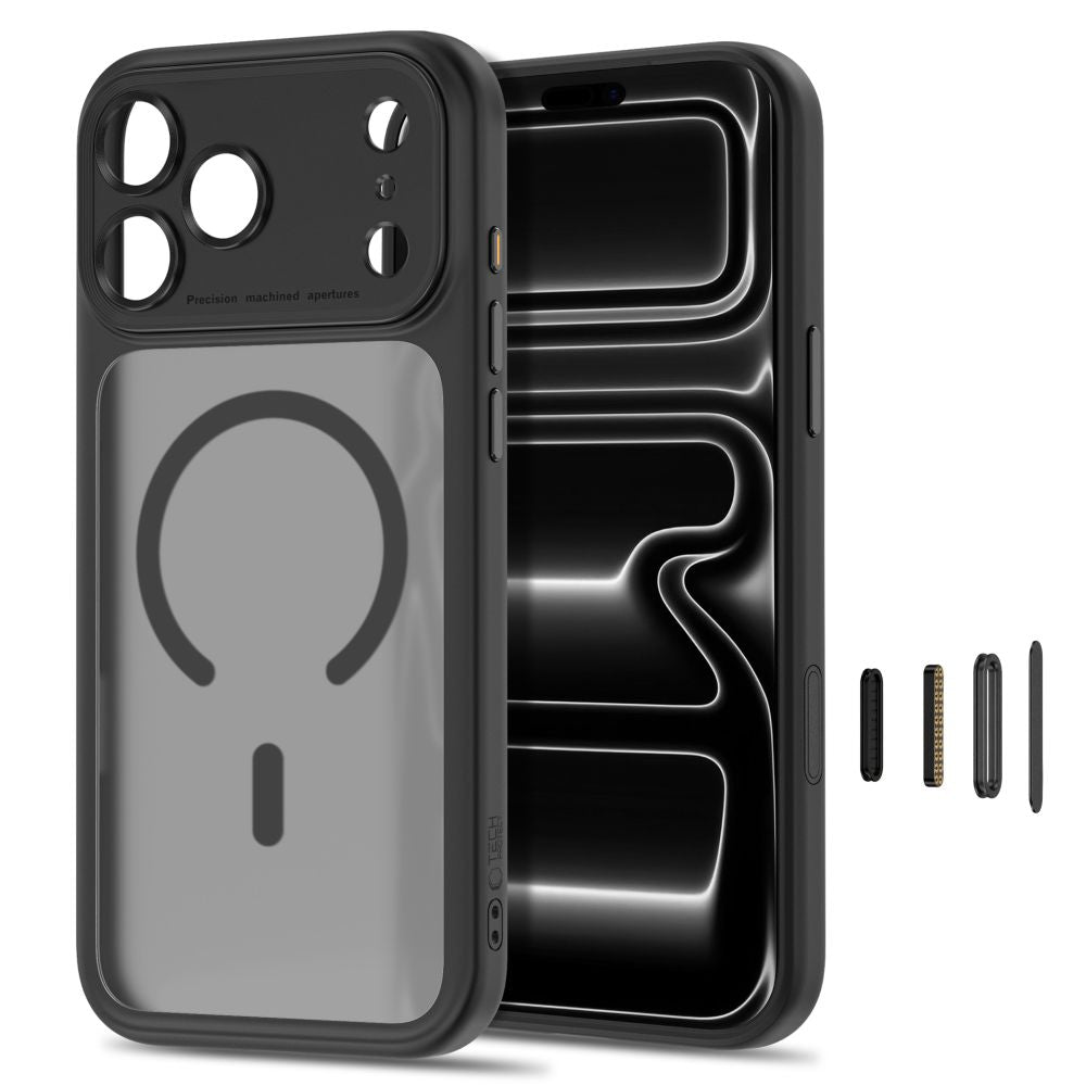 Dėklas Tech-Protect MagPeak MagSafe CC iPhone 17 Pro Max / 18 Pro Max, matinis juodas -- iPhone 17 Pro Max, iPhone 18 Pro Max