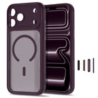 Dėklas Tech-Protect MagPeak MagSafe CC iPhone 17 Pro / 18 Pro, matinis tamsiai vyšninis -- iPhone 17 Pro, iPhone 18 Pro