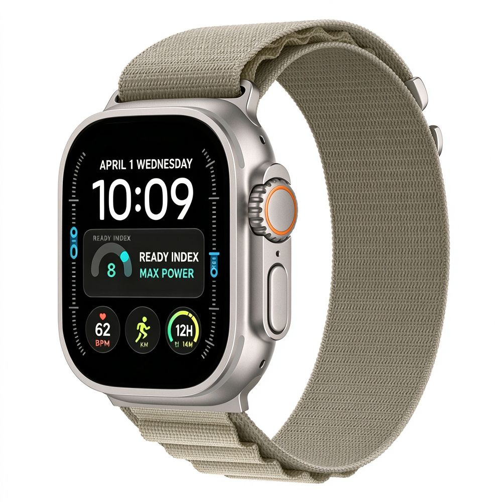 Dirželis Tech-Protect Nylon Pro Apple Watch 8 / 9 / 10 / 11 / 12 / SE / Ultra (44 / 45 / 46 / 49 mm), titano / alyvuogių...