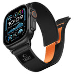 Dirželis Tech-Protect Nylon Elite Apple Watch 8 / 9 / 10 / 11 / 12 / SE / Ultra (44 / 45 / 46 / 49 mm), juodas/oranžinis...