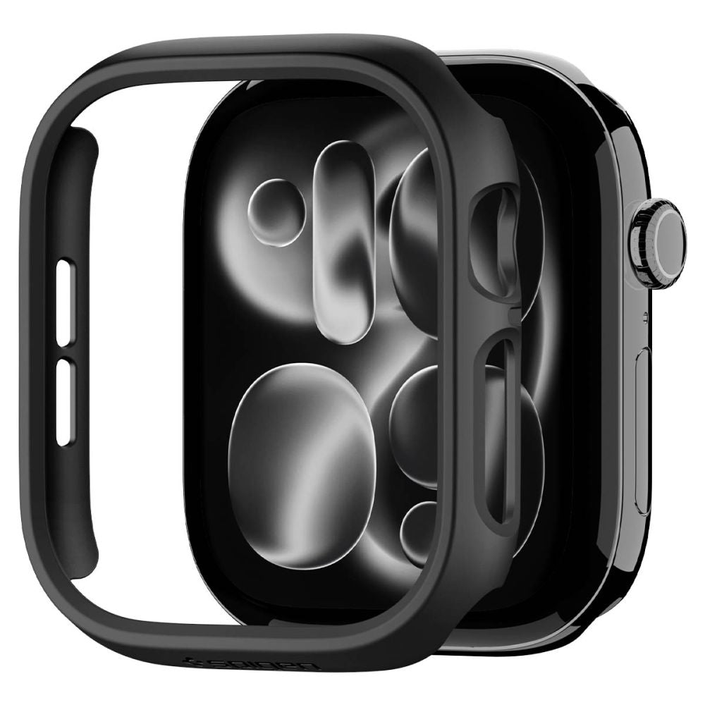 Dėklas Spigen Thin Fit Apple Watch 12 (46 mm), juodas -- Apple Watch 12 (46 mm)