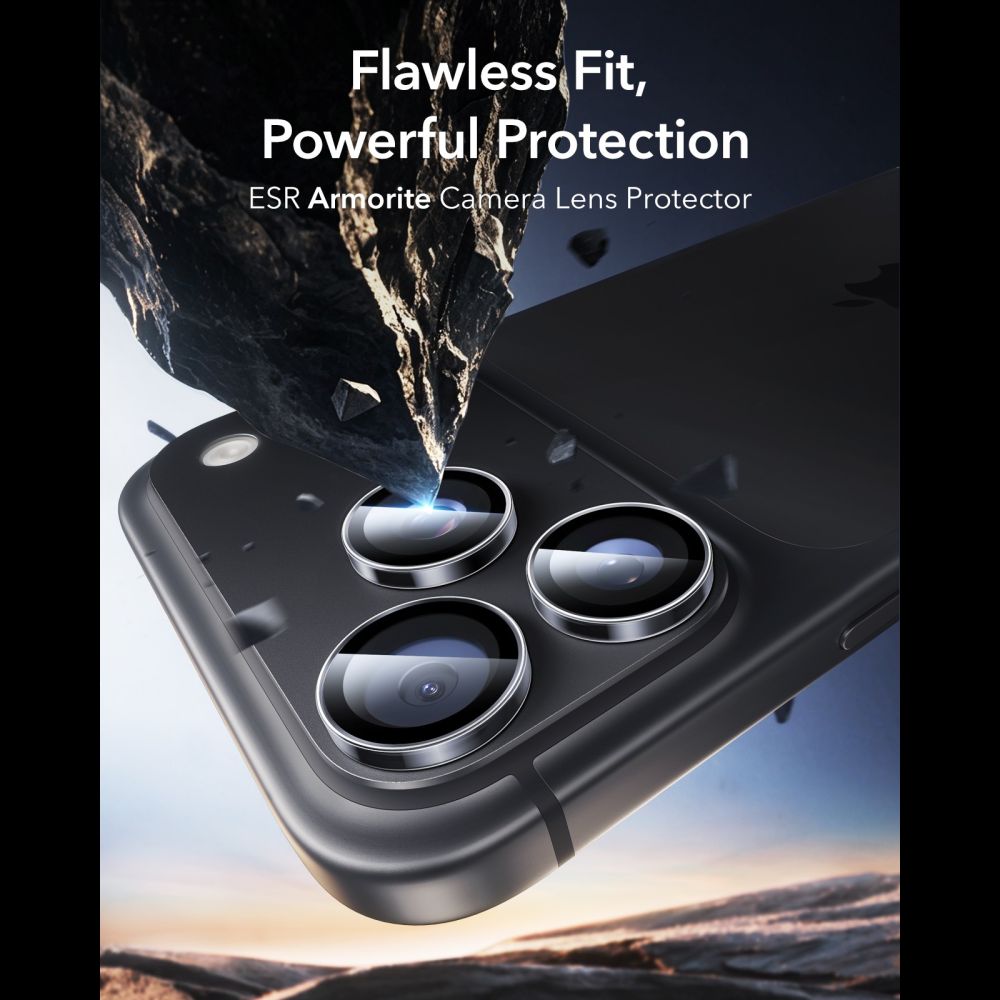 Kameros apsauginis stiklas ESR Armorite iPhone 18 Pro / 18 Pro Max, skaidrus -- iPhone 18 Pro, iPhone 18 Pro Max