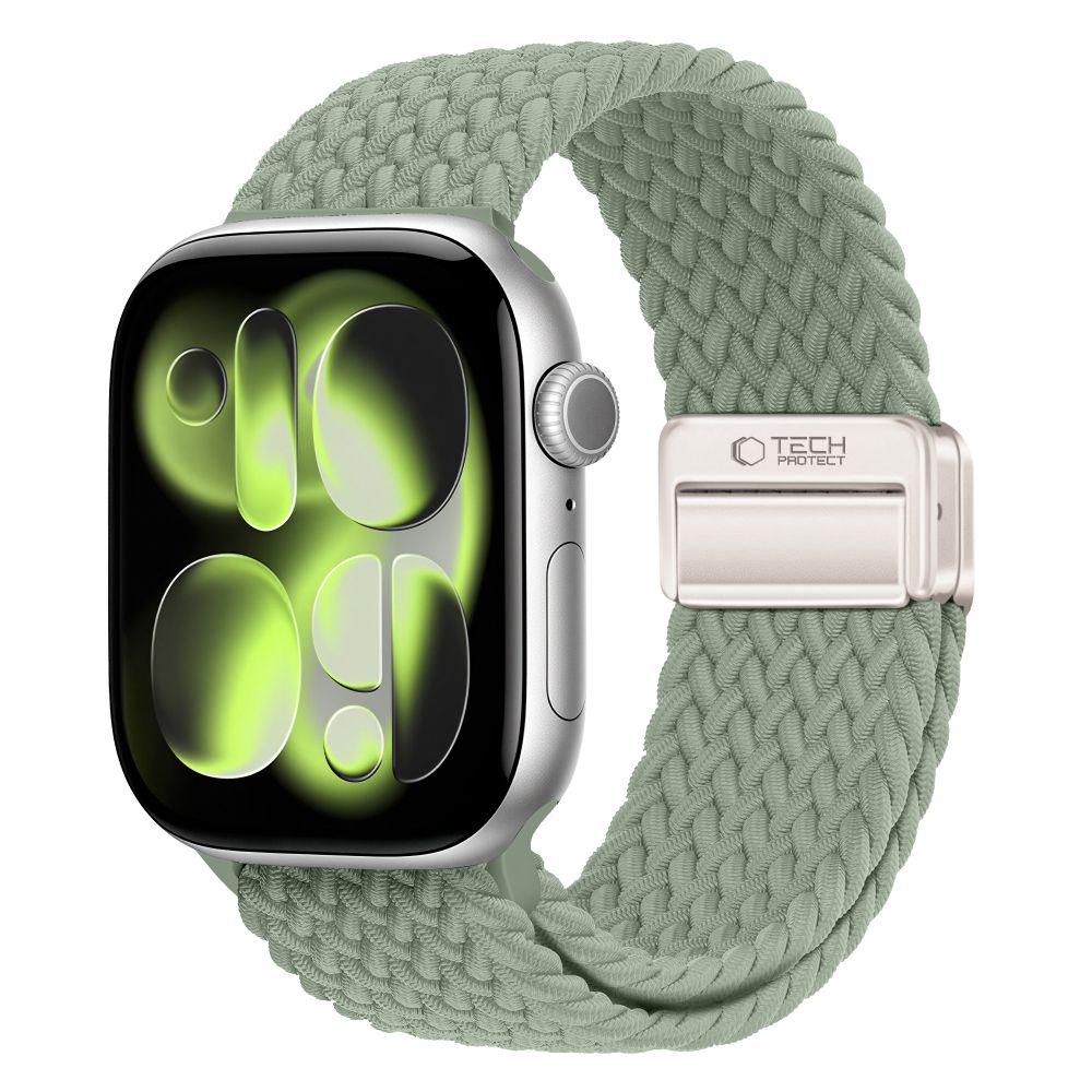 Dirželis Tech-Protect NylonMag Apple Watch 8 / 9 / 10 / 11 / 12 / SE (40 / 41 / 42 mm), pistacijų -- Apple Watch 8 (41...