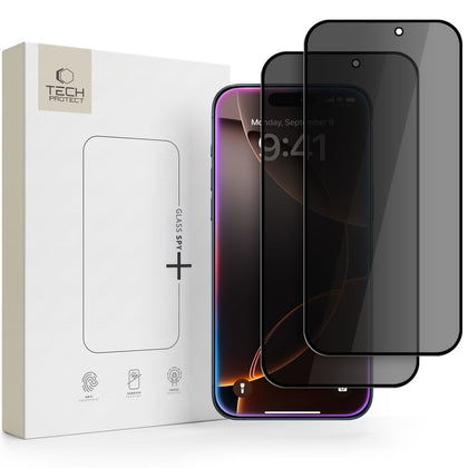 Apsauginis stiklas Tech-Protect Glass SPY+ Privacy, iPhone 18 Pro Max, 2 vnt. -- iPhone 18 Pro Max
