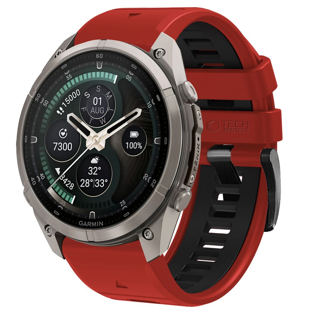 Dirželis Tech-Protect IconBand Pro Garmin Fenix 5X / 5X Plus / 6X / 6X Pro / 7X / 8 / 8 Pro / 9 / 9 Pro (47 mm), raudonas...