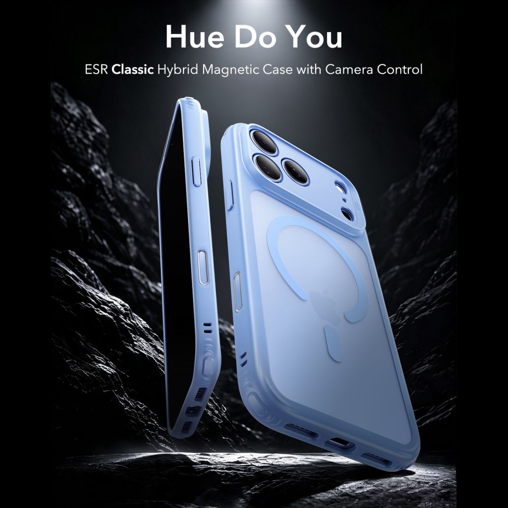 Dėklas ESR Classic Hybrid MagSafe iPhone 17 Pro / 18 Pro, matinis šviesiai mėlynas -- iPhone 17 Pro, iPhone 18 Pro