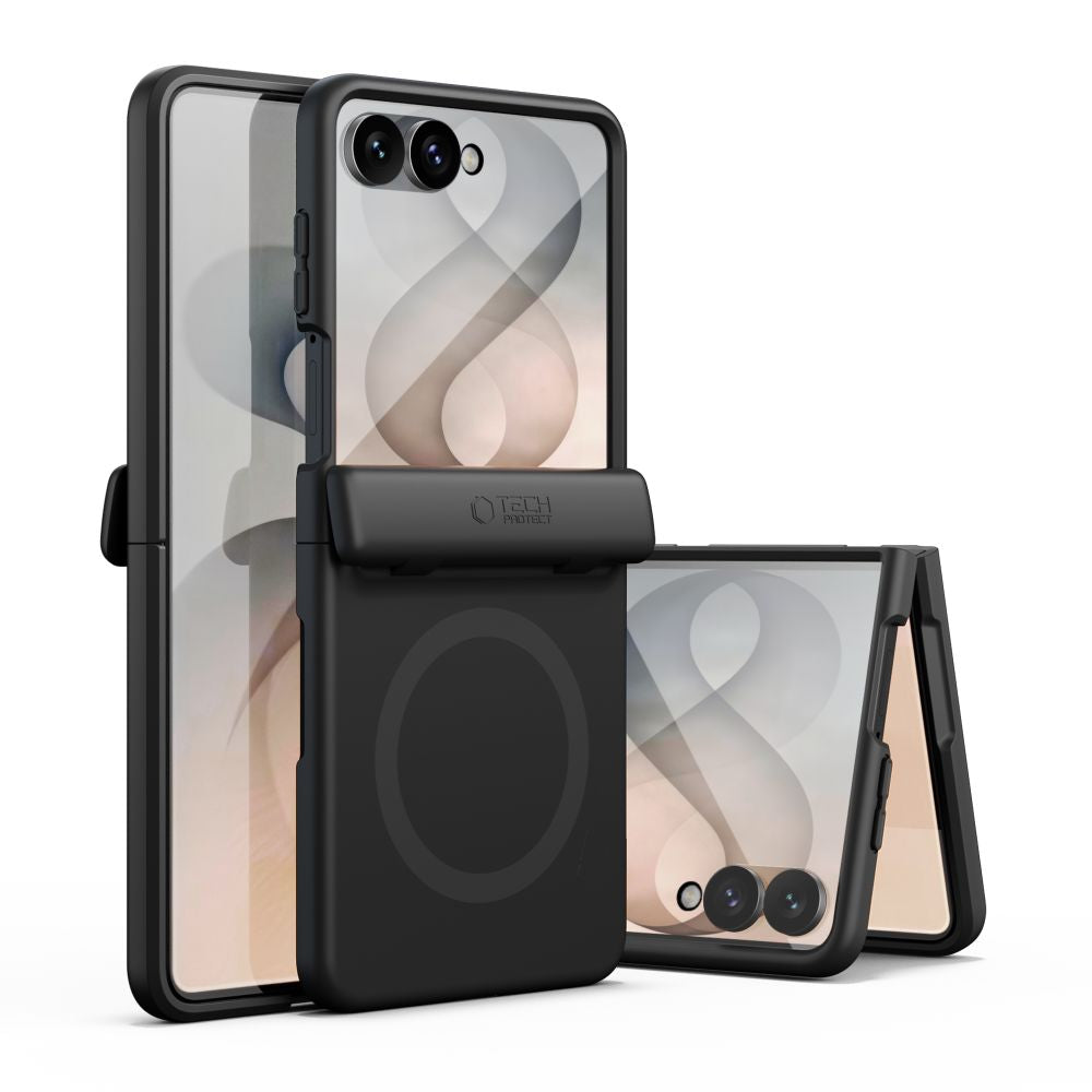 Dėklas Tech-Protect Kevlar Aura MagSafe Galaxy Z Flip 8, juodas -- Galaxy Z Flip 8