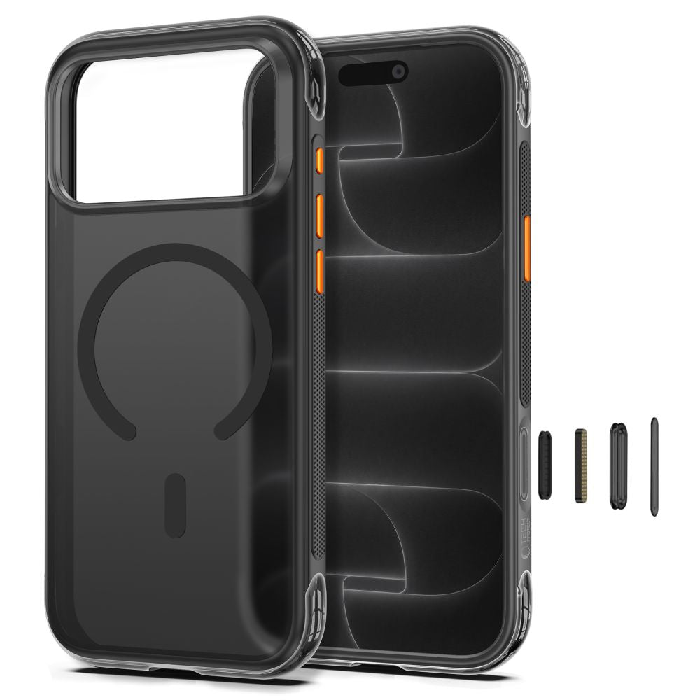 Dėklas Tech-Protect MagAir MagSafe CC iPhone 17 Pro / 18 Pro, matinis juodas -- iPhone 17 Pro, iPhone 18 Pro
