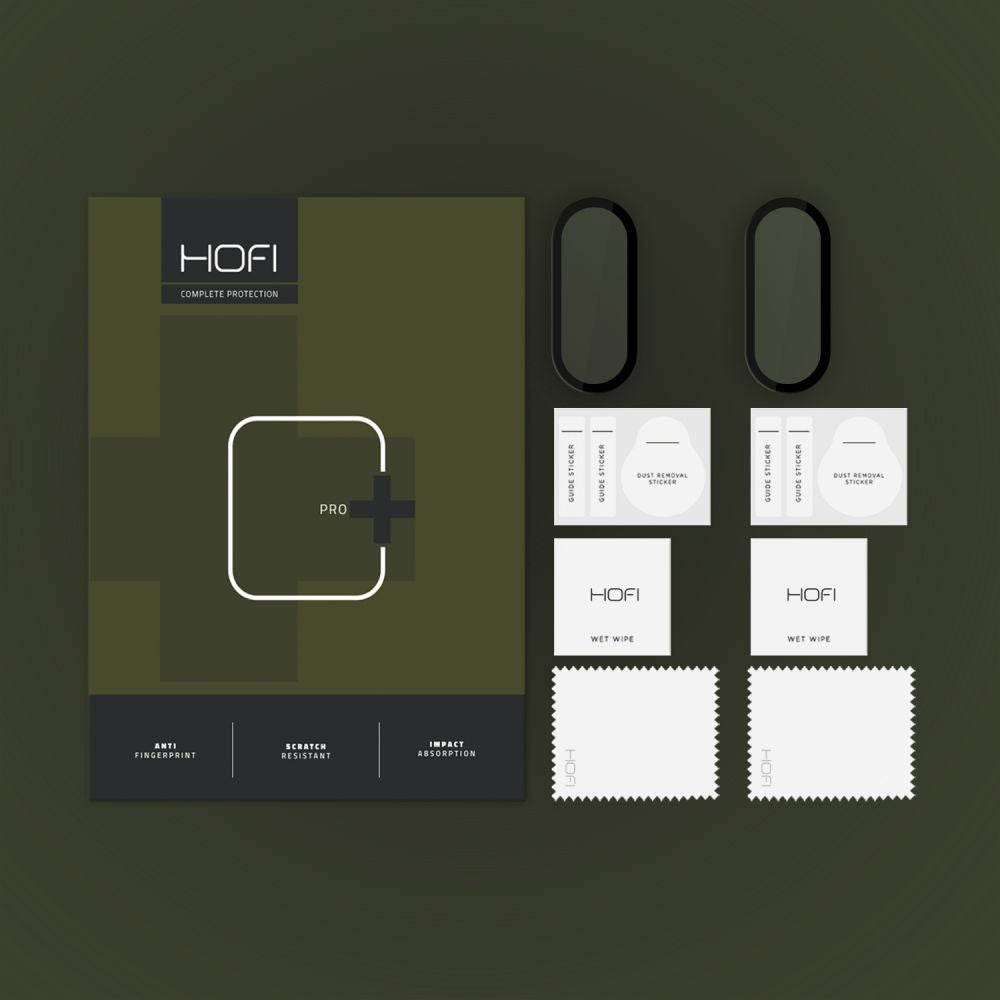 Apsauginis stiklas Hofi Hybrid Pro+ Xiaomi Smart Band 9 / 9 NFC, 2 vnt., juodas -- Smart Band 9, Smart Band 9 NFC