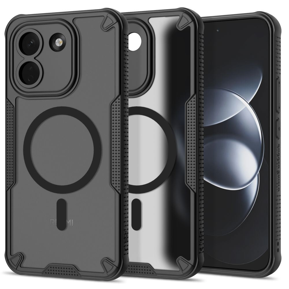 Dėklas Tech-Protect Rugged Shield MagSafe Xiaomi Redmi Note 17 Pro Max 5G, matinis juodas -- Redmi Note 17 Pro Max 5G