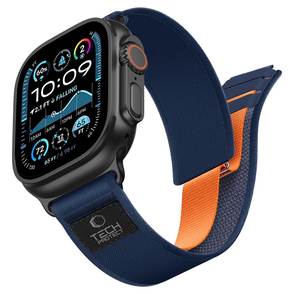 Dirželis Tech-Protect Nylon Elite Apple Watch 8 / 9 / 10 / 11 / 12 / SE / Ultra (44 / 45 / 46 / 49 mm), tamsiai...