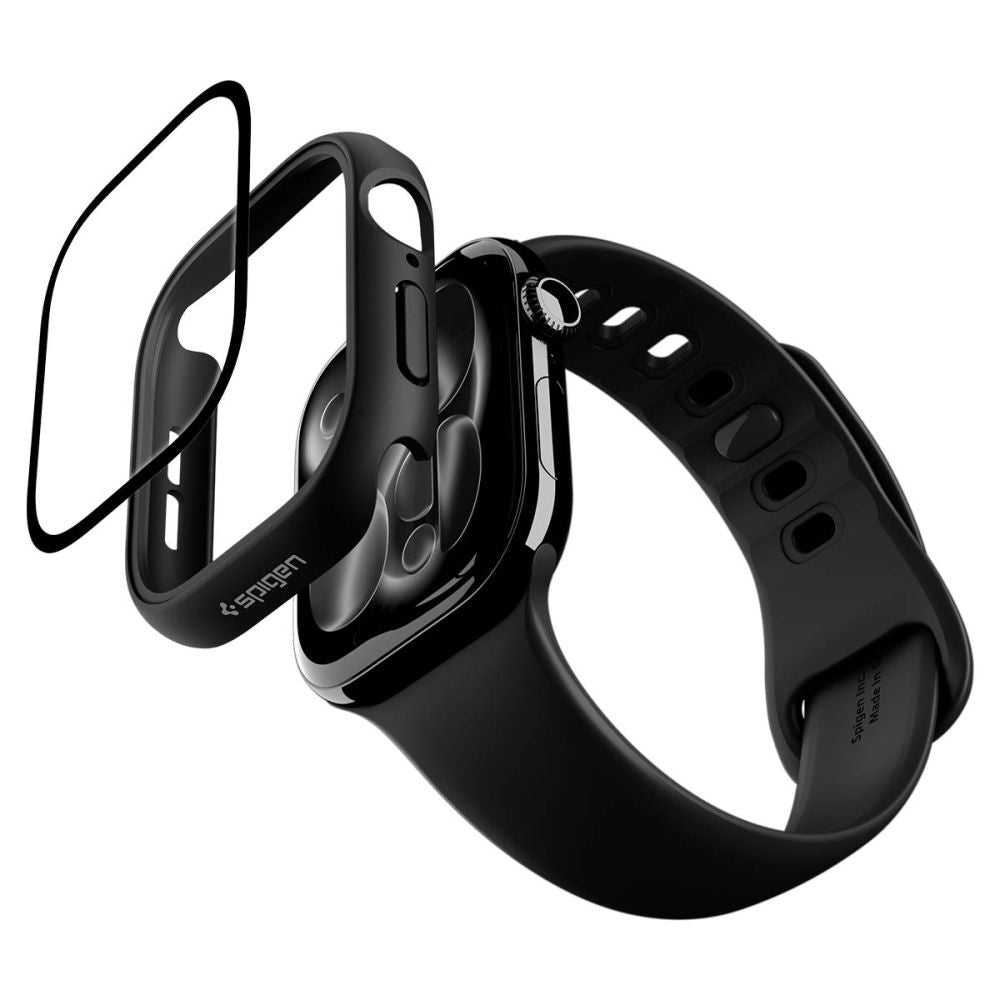 Dėklas Spigen Thin Fit 360 Apple Watch 10 / 11 (46 mm), juodas -- Apple Watch 10 (46 mm), Apple Watch 11 (46 mm)