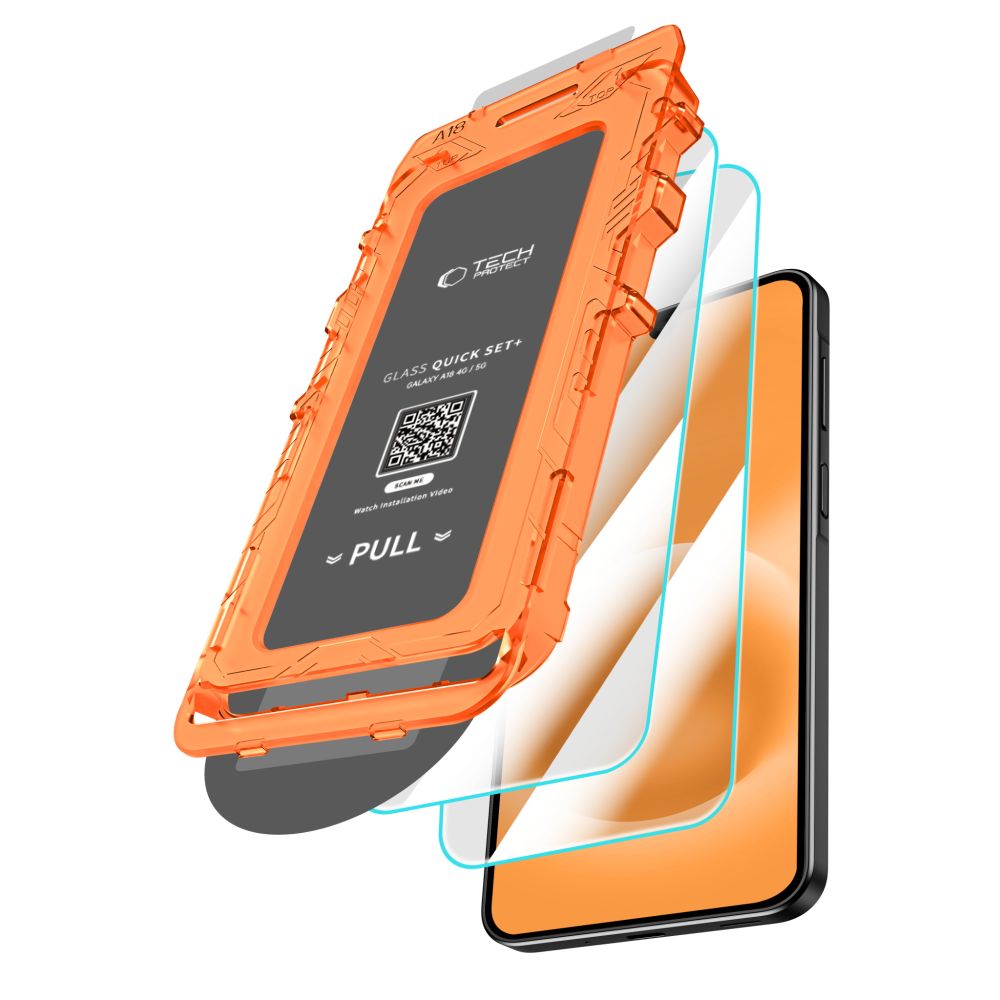 Apsauginis stiklas Tech-Protect Quick Set+ Galaxy A18 4G / 5G 2 vnt., skaidrus -- Galaxy A18 4G, Galaxy A18 5G