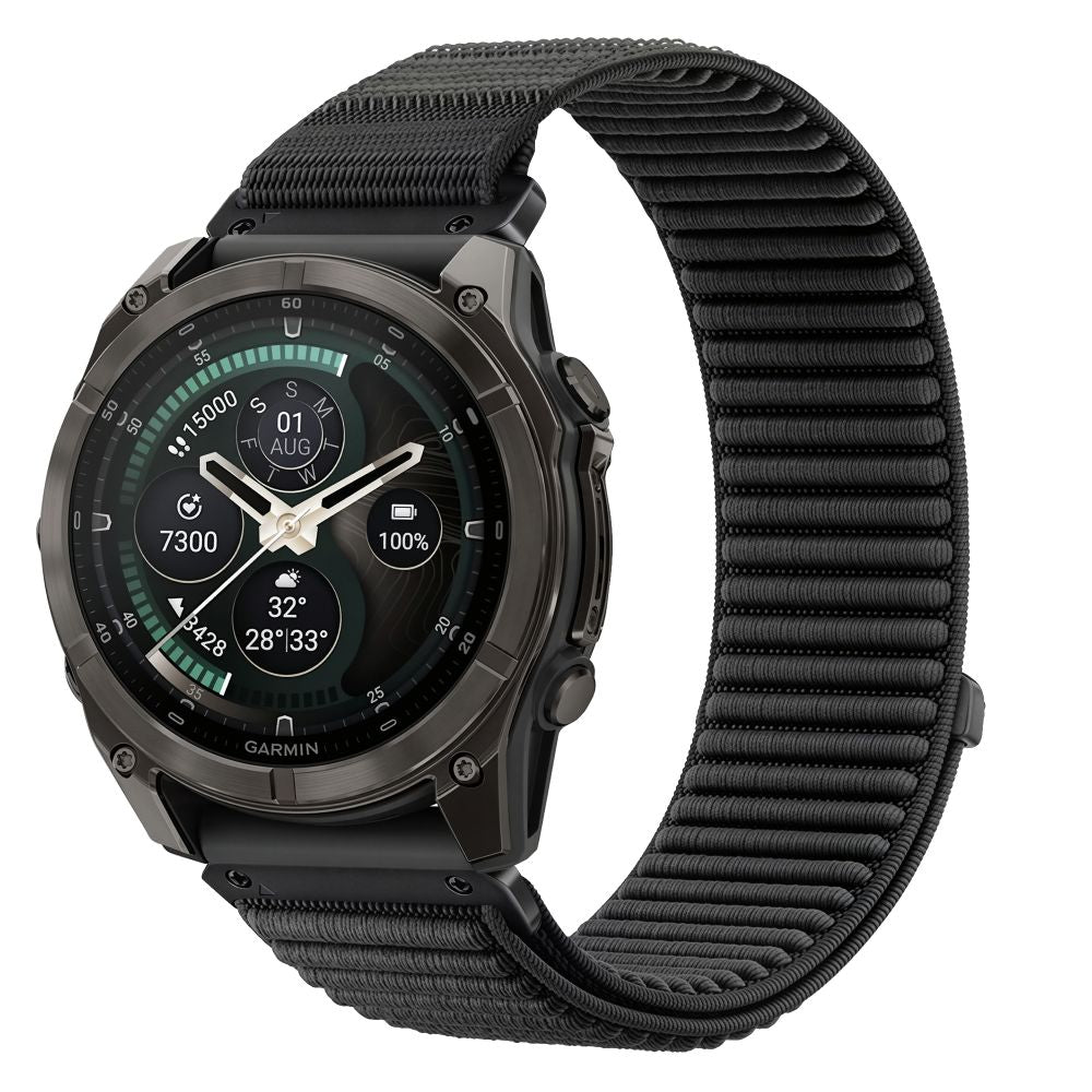 Dirželis Tech-Protect NylonLoop Garmin Fenix 5X / 5X Plus / 6X / 6X Pro / 7X / 8 / 8 Pro / 9 / 9 Pro (51 mm), juodas --...