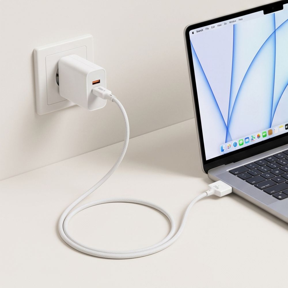 Kabelis Tech-Protect MMC01 Ultraboost USB-C - MagSafe 3, 140W, 300 cm, baltas -- MacBook