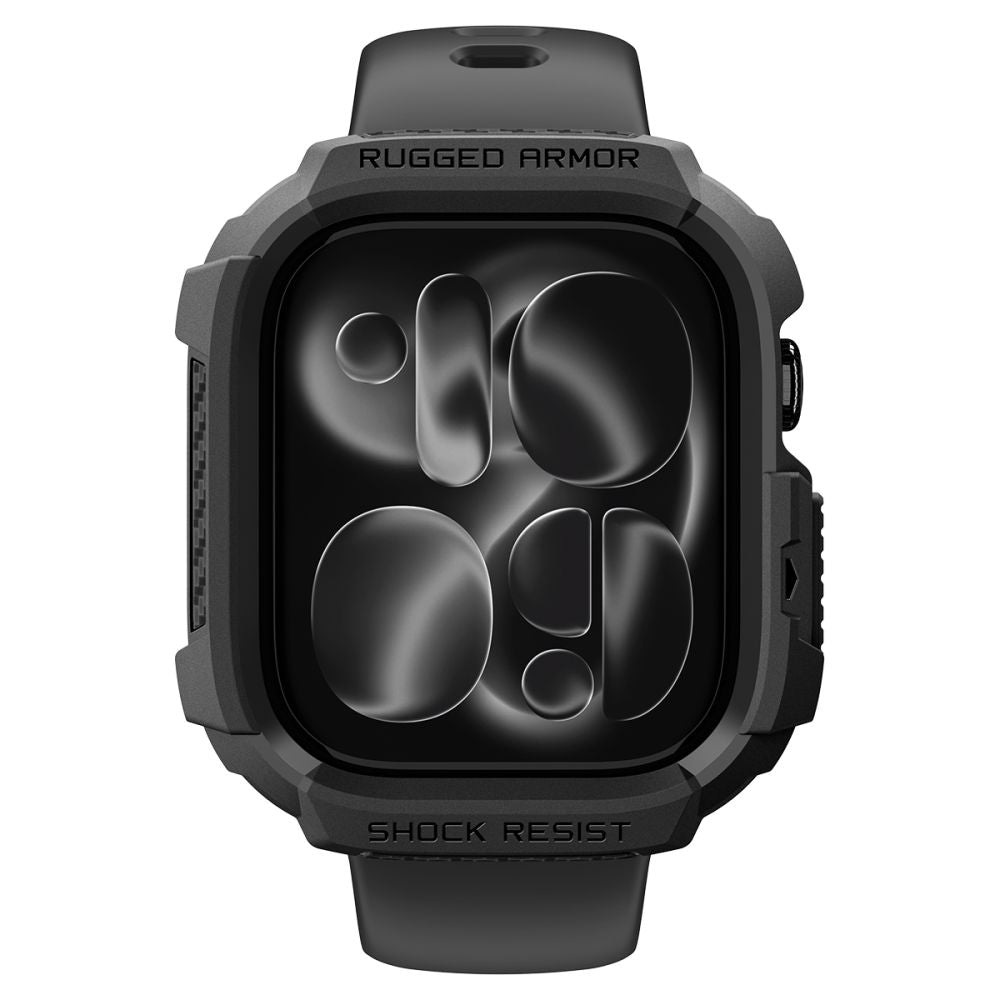 Dėklas Spigen Rugged Armor Apple Watch 12 (42 mm), matinis juodas -- Apple Watch 12 (42 mm)