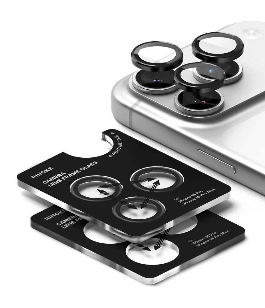 Kameros apsauginis stiklas Ringke Camera Frame Protector iPhone 18 Pro / 18 Pro Max, 2 vnt., juodas -- iPhone 18 Pro,...