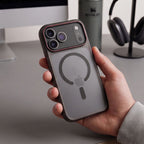 Dėklas Tech-Protect MagCam MagSafe iPhone 17 Pro Max / 18 Pro Max, matinis juodas / raudonas -- iPhone 17 Pro Max, iPhone...