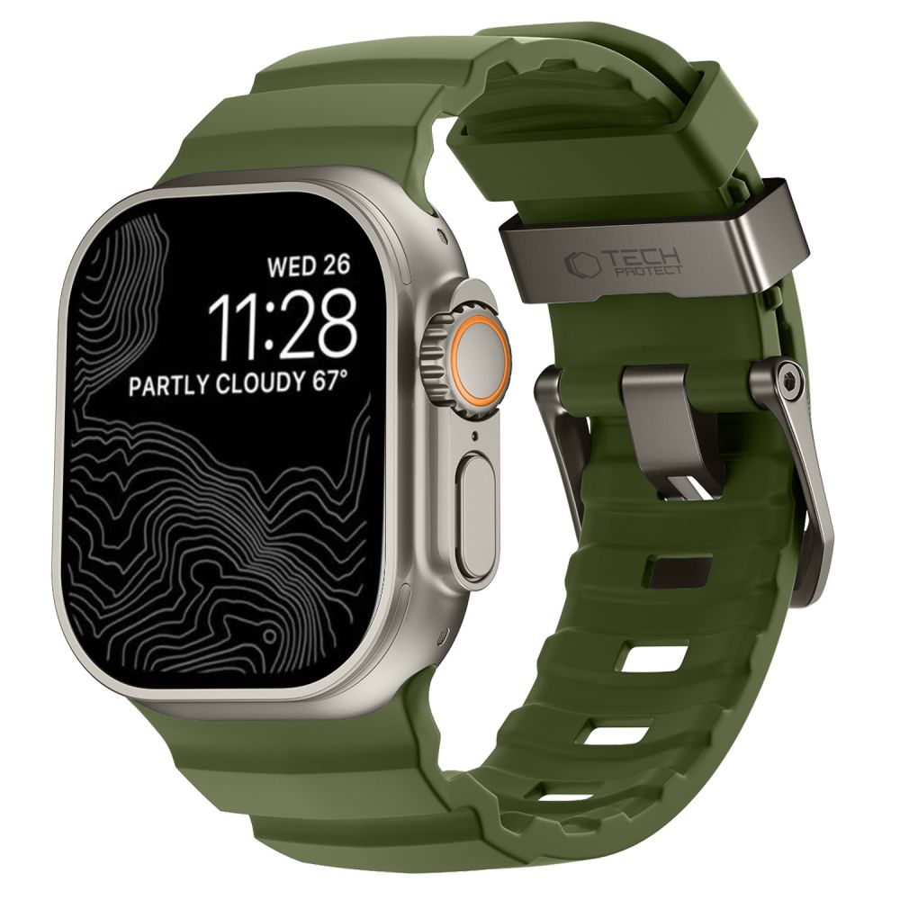 Dirželis Tech-Protect Motion Apple Watch 8 / 9 / 10 / 11 / 12 / SE / Ultra (44 / 45 / 46 / 49 mm), taktinis žalias --...