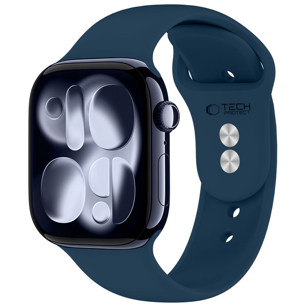 Dirželis Tech-Protect Silicone Apple Watch 8 / 9 / 10 / 11 / 12 / SE / Ultra (44 / 45 / 46 / 49 mm), tamsiai mėlynas --...