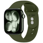 Dirželis Tech-Protect Silicone Apple Watch 8 / 9 / 10 / 11 / 12 / SE / Ultra (44 / 45 / 46 / 49 mm), alyvuogių žalias --...