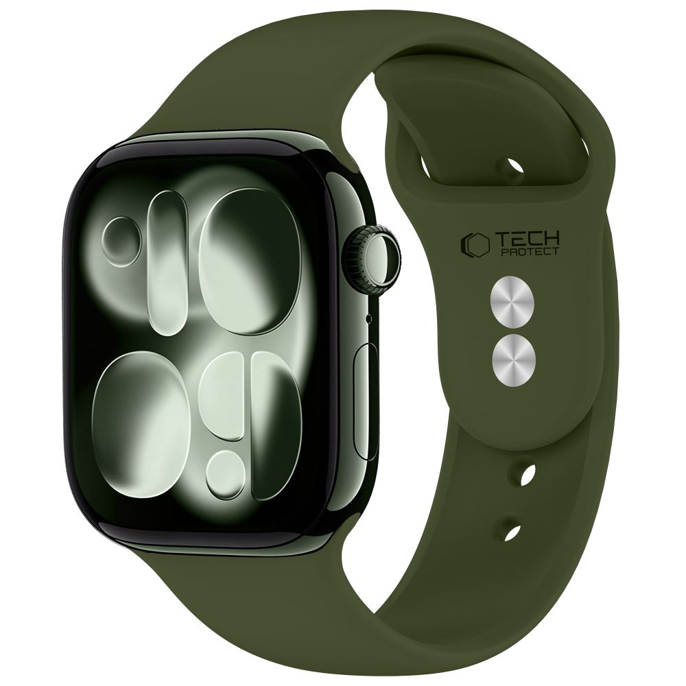 Dirželis Tech-Protect Silicone Apple Watch 8 / 9 / 10 / 11 / 12 / SE / Ultra (44 / 45 / 46 / 49 mm), alyvuogių žalias --...
