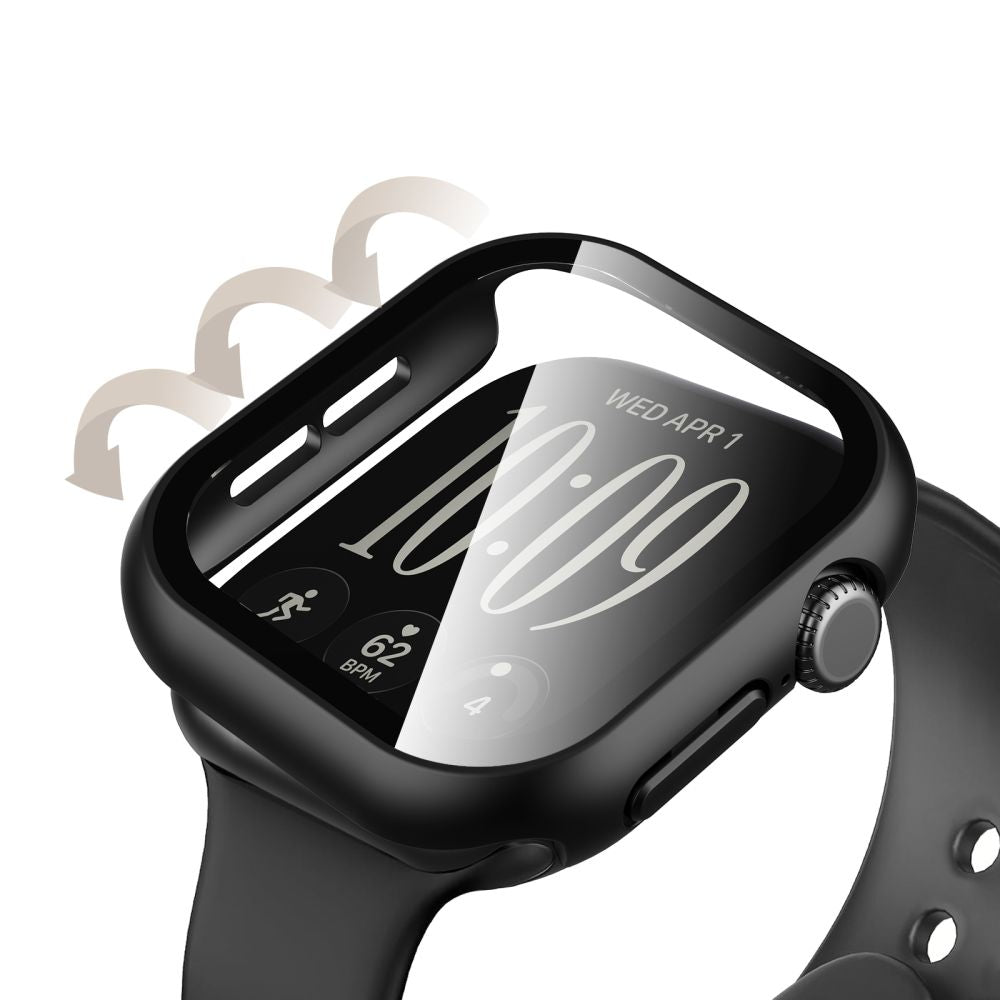 Dėklas Tech-Protect Defense Apple Watch 12 (42 mm), 2 vnt., juodas ir skaidrus -- Apple Watch 12 (42 mm)