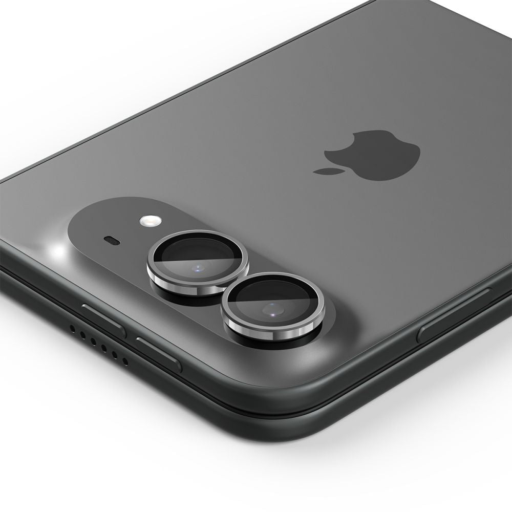 Kameros apsauginis stiklas Spigen Optik Pro Glas.tR EZ Fit iPhone Duo, 2 vnt., baltas -- iPhone Duo