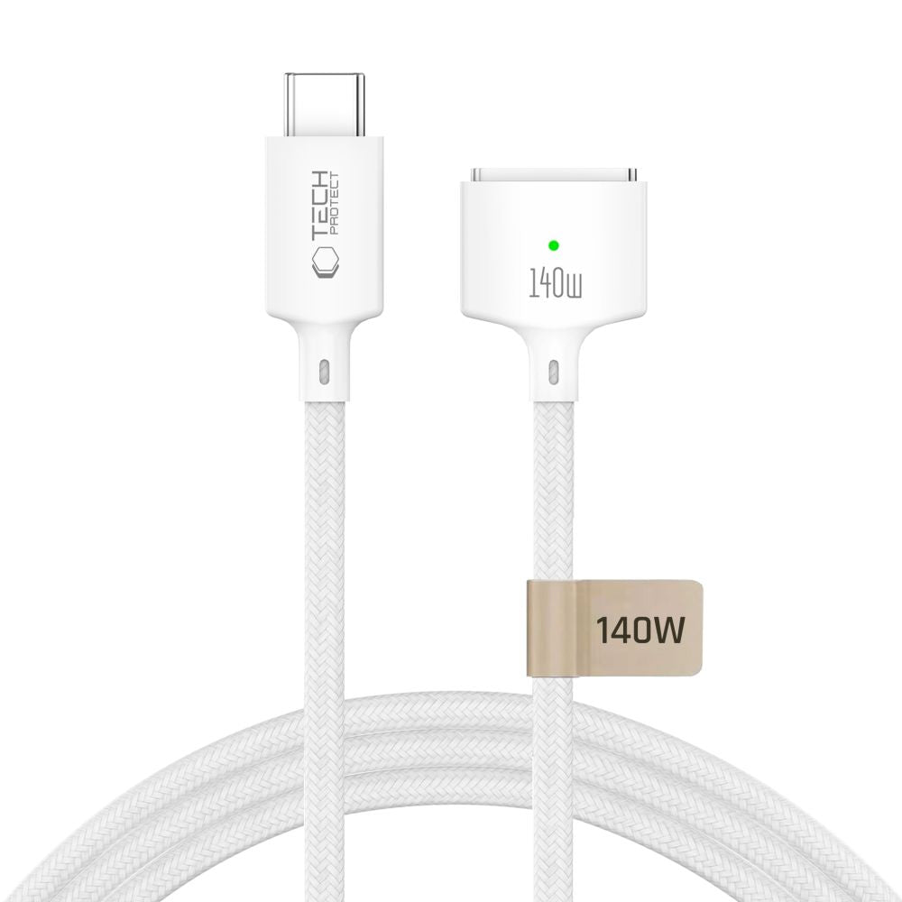 Kabelis Tech-Protect MMC01 Ultraboost USB-C - MagSafe 3, 140W, 300 cm, baltas -- MacBook