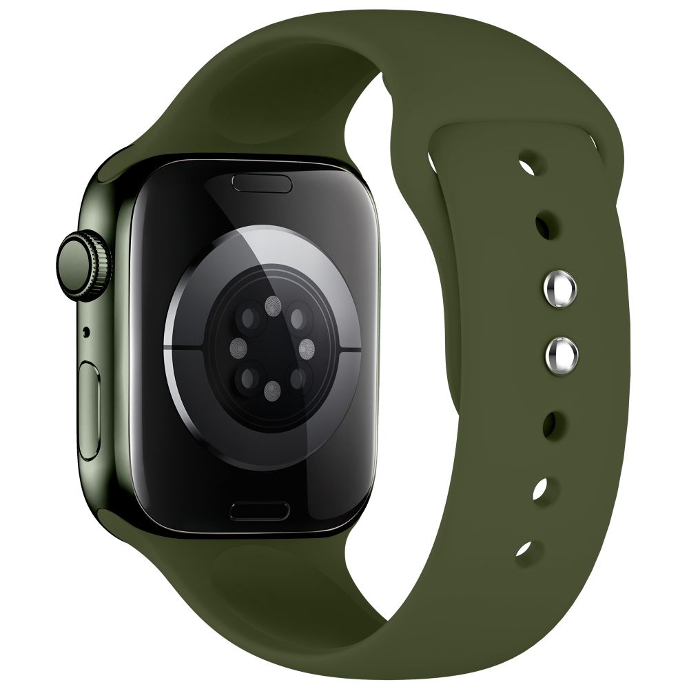 Dirželis Tech-Protect Silicone Apple Watch 8 / 9 / 10 / 11 / 12 / SE / Ultra (44 / 45 / 46 / 49 mm), alyvuogių žalias --...