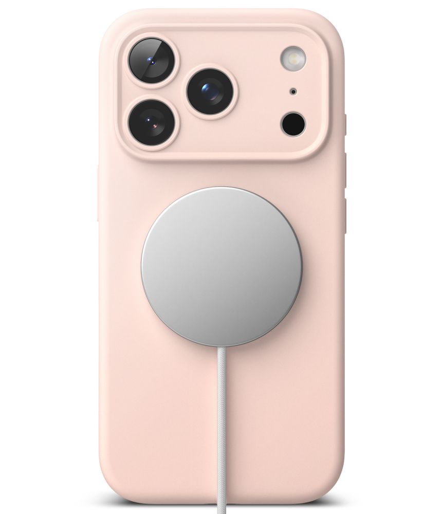 Dėklas Ringke Silicone Magnetic MagSafe iPhone 17 Pro / 18 Pro, smėlio rožinis -- iPhone 17 Pro, iPhone 18 Pro