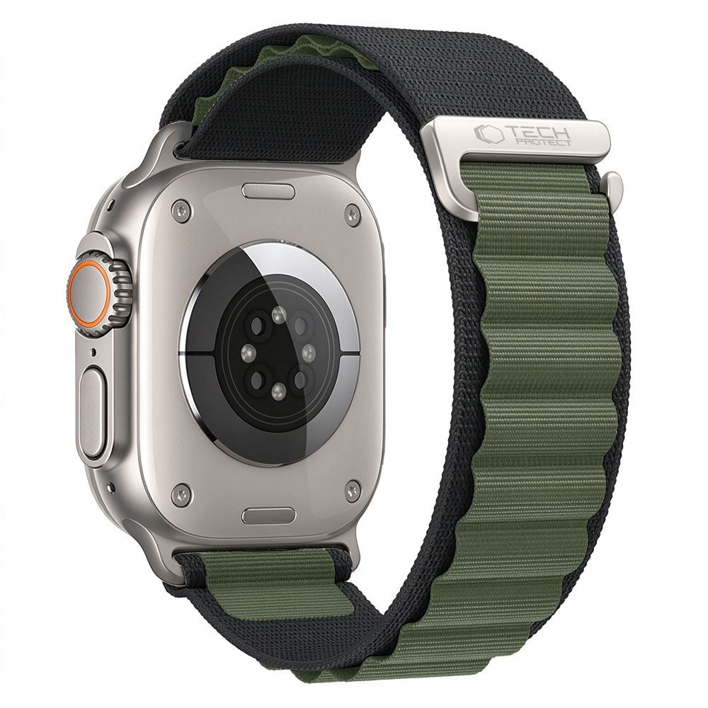 Dirželis Tech-Protect Nylon Pro Apple Watch 8 / 9 / 10 / 11 / 12 / SE / Ultra (44 / 45 / 46 / 49 mm), juodas / žalias --...