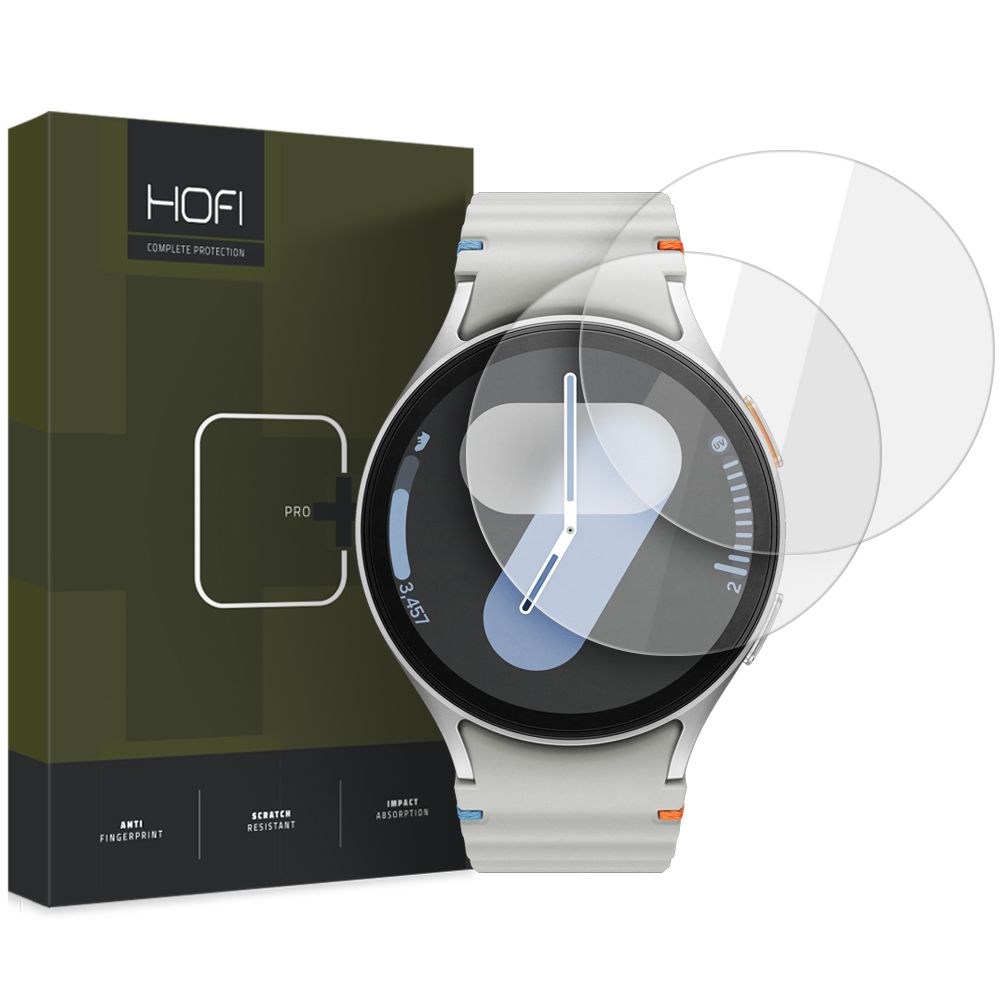 Apsauginis stiklas Hofi Glass Pro+ Samsung Galaxy Watch 4 / 5 / 6 / 7 (44 mm), 2 vnt., skaidrus -- Galaxy Watch 4, Galaxy...