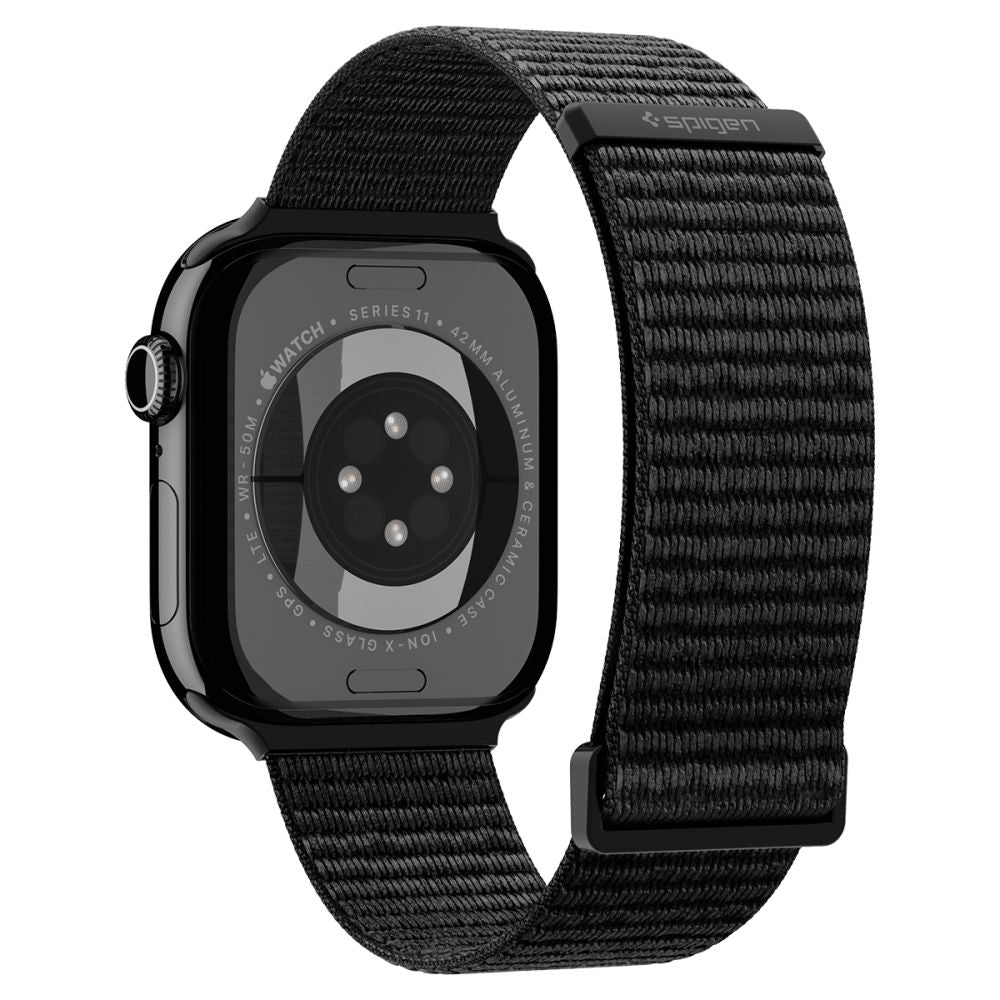 Dirželis Spigen WBF01 Apple Watch 8 / 9 / 10 / 11 / SE / Ultra, juodas -- Apple Watch 8 (45 mm), Apple Watch 9 (45 mm),...