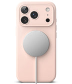 Dėklas Ringke Silicone Magnetic MagSafe iPhone 18 Pro Max, smėlio rožinis -- iPhone 18 Pro Max