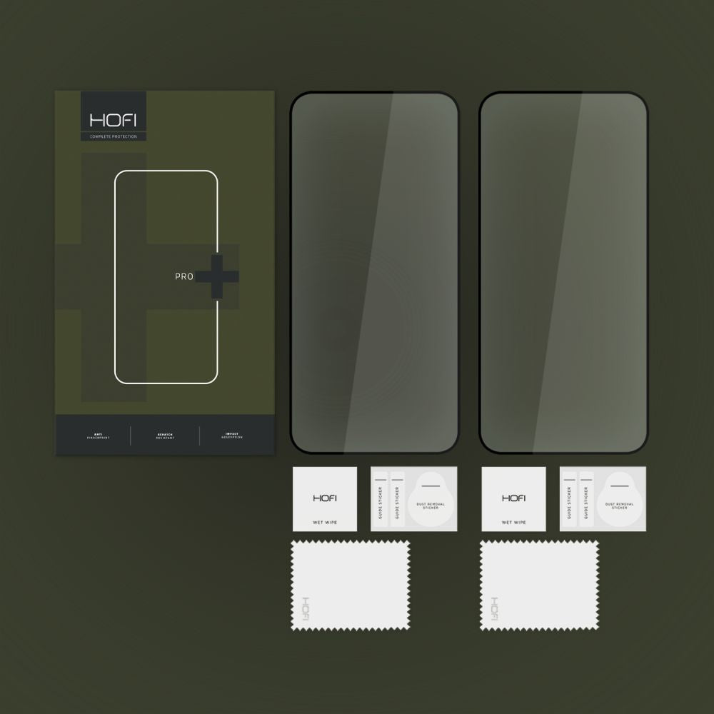 Apsauginis stiklas Hofi Glass Pro+ Galaxy A35 5G / A55 5G, 2 vnt., juodas -- Galaxy A35 5G, Galaxy A55 5G