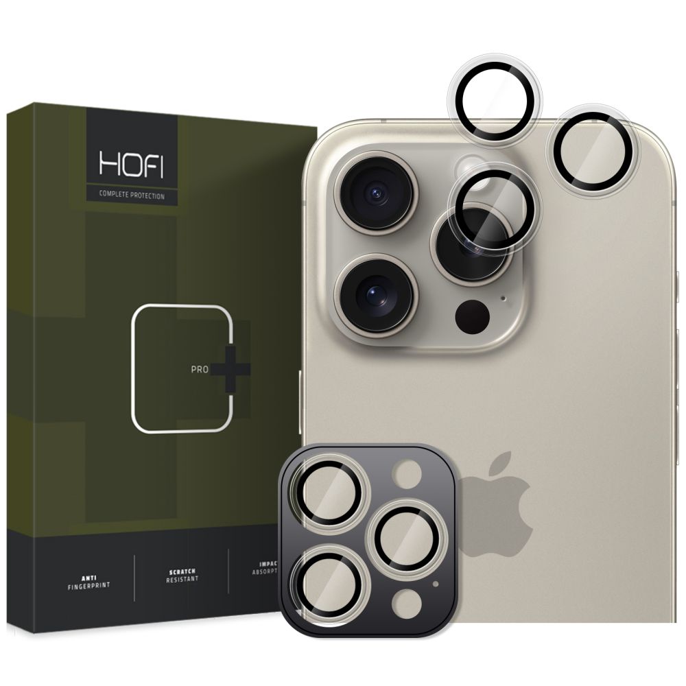 Kameros apsauginis stiklas Hofi Camring Pro+ iPhone 16 Pro / 16 Pro Max / 17 Pro / 17 Pro Max, skaidrus -- iPhone 16 Pro,...