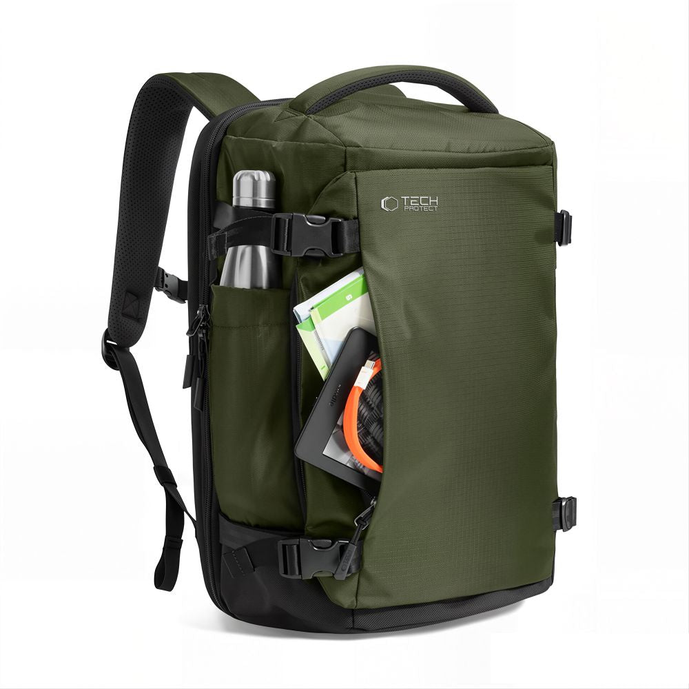 Kuprinė Tech-Protect Defender S70, kabinos bagažo, Ryanair ir Wizz Air, 24L, 40x30x20 cm, tamsiai žalia --...