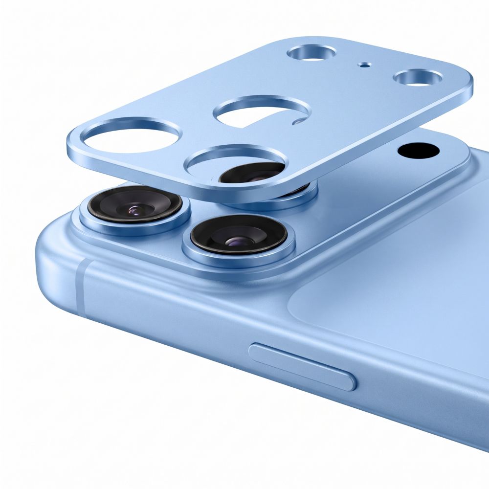 Kameros apsauginis stiklas Tech-Protect CamAlloy Fit+ iPhone 18 Pro, šviesiai mėlynas -- iPhone 18 Pro