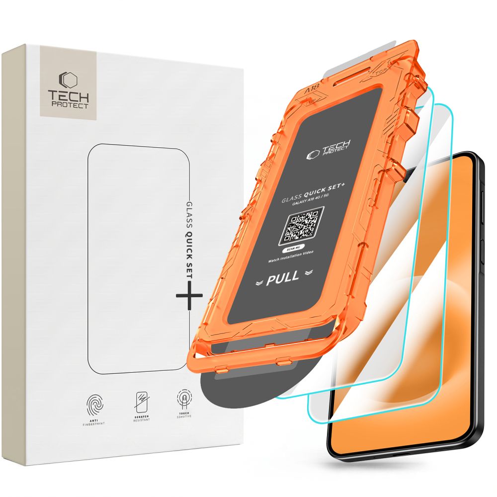Apsauginis stiklas Tech-Protect Quick Set+ Galaxy A18 4G / 5G 2 vnt., skaidrus -- Galaxy A18 4G, Galaxy A18 5G