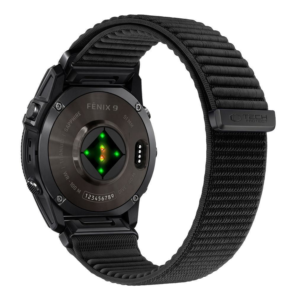 Dirželis Tech-Protect NylonLoop Garmin Fenix 5X / 5X Plus / 6X / 6X Pro / 7X / 8 / 8 Pro / 9 / 9 Pro (51 mm), juodas --...