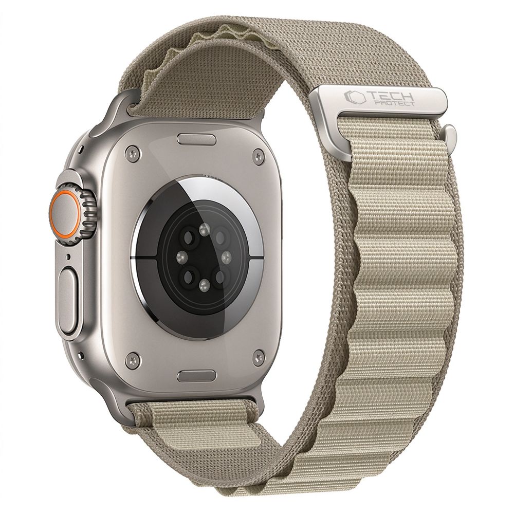 Dirželis Tech-Protect Nylon Pro Apple Watch 8 / 9 / 10 / 11 / 12 / SE / Ultra (44 / 45 / 46 / 49 mm), titano / alyvuogių...